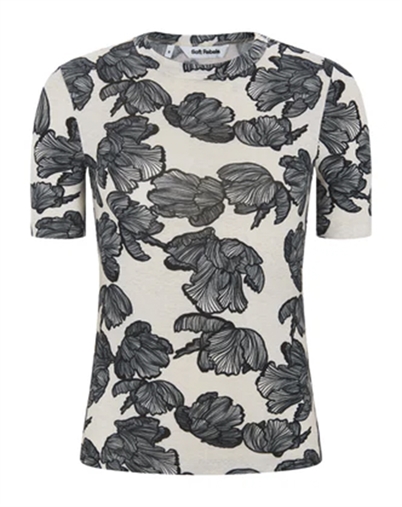 Soft Rebels - SRRoman Printed T-shirt - Flower Frill Arctic Wolf